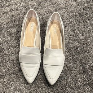 Bar III White Leather Loafers